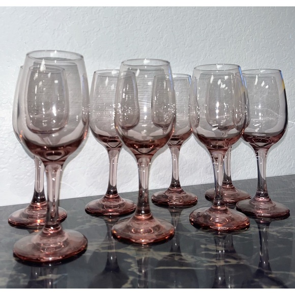 Libbey Dining Vintage Libbey Pink Wine Glasses Set Of 8 Poshmark